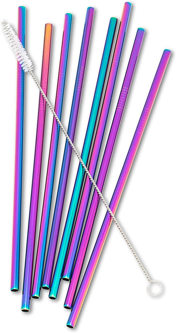 Rainbow Iridescent Stainless Steel Straws