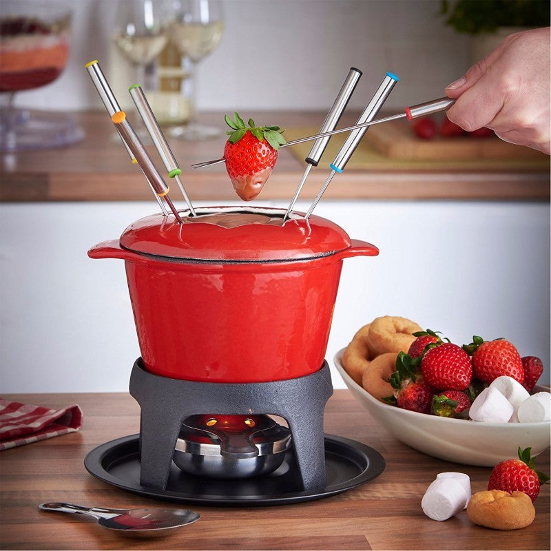 Cast Iron 12 Piece Fondue Set